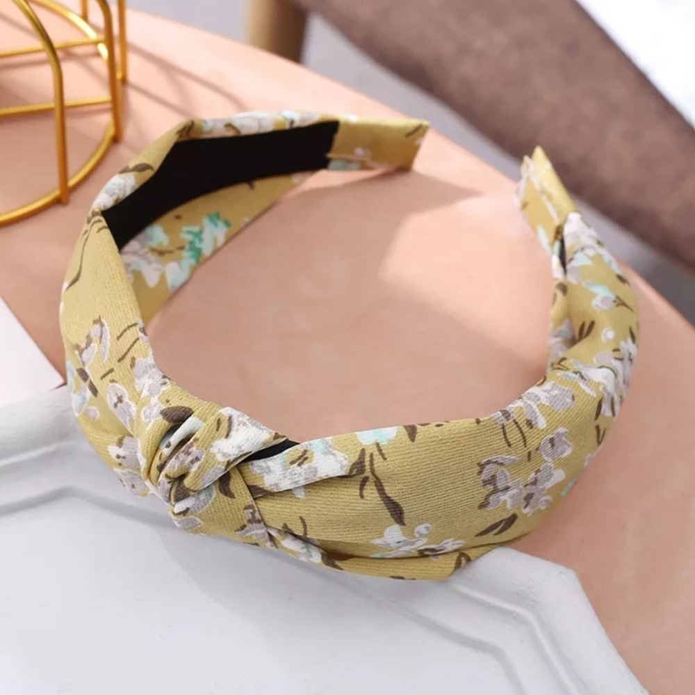 Ivette Floral Topknot Headband - Spring Green